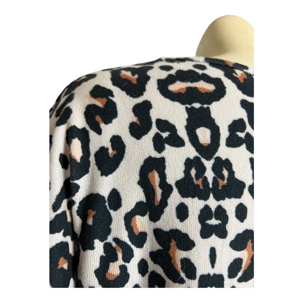 BomBom Women's Black & White Leopard Ruffle Short Sleeve Mini Dress Size L/XL - Picture 7 of 8